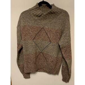 Fresh Squeeze Seattle Washington Vintage Argyle Mock Neck Sweater
